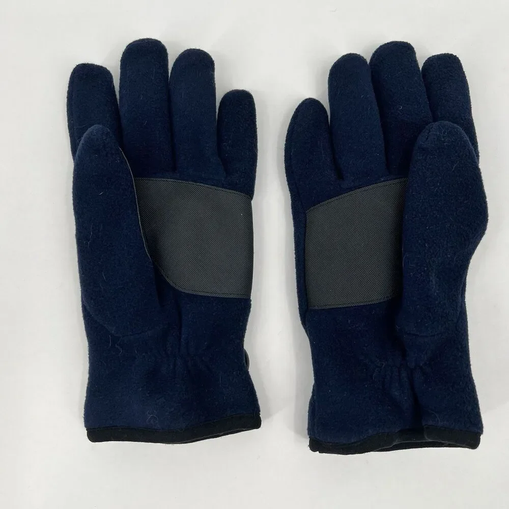 Womens Nautica Navy Blue Fleece Gloves Preppy Outdoor S/M